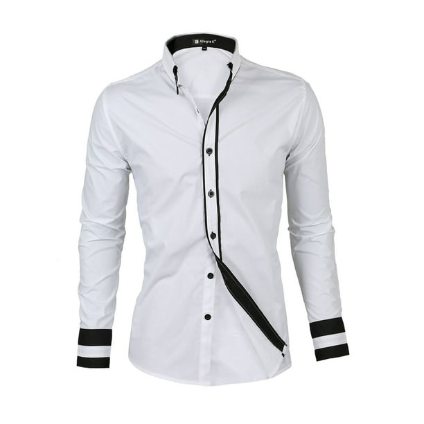 Mens Color Contrast Long Sleeve Dress Shirt Button Down Shirts Mens Color Contrast Long Sleeve Dress Shirt Button Down Shirts